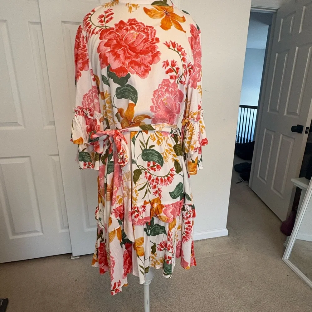 Pedal & Pup Floral Dress Dress with Ruffle Sleeves - Picture 6 of 9
